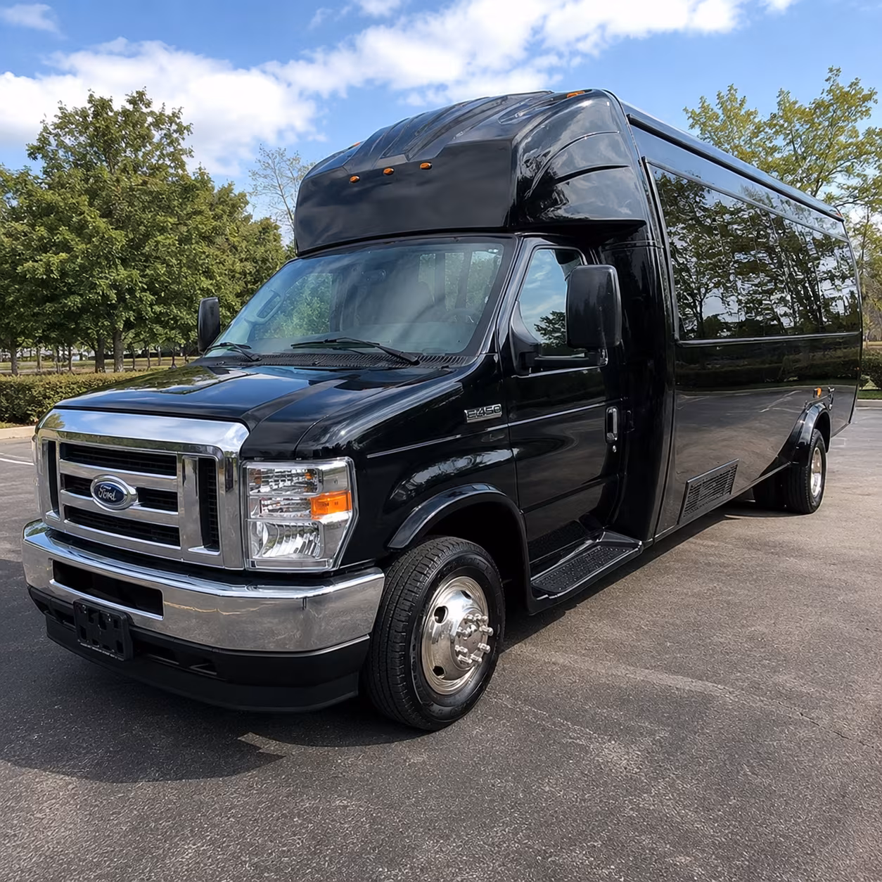 Passenger seating aboard a party bus rental serving Mesa